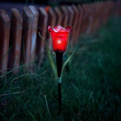  LED-es szolár tulipánlámpa - sárga / piros / rózsaszín - 31 cm - 24 db / kínáló
