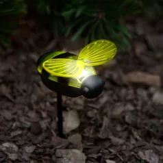   Leszúrható szolár lámpa - méhecske - 8 x 7,5 x 14,5 cm - Fehér LED