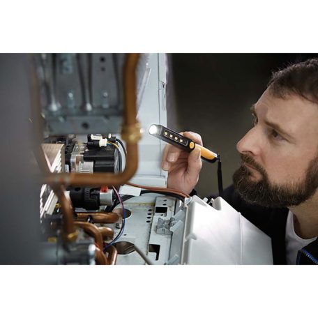 Újratölthető LED klip lámpa / praktikus LED toll lámpa 200+150lm (elemes munkalámpa, ellenőrző lámpa forgatható kapcsos mágnessel)