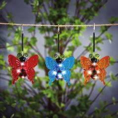   Szolár lámpa - leszúrható / függeszthető - pillangó - többféle - 12 x 6 x 21,5 cm - 4 LED