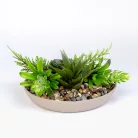 Műnövény dekoráció - tál - 15 x 10 cm - 3 féle