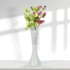 Váza - lézervágott - fehér - 40 cm