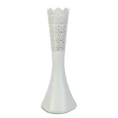 Váza - lézervágott - fehér - 40 cm