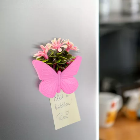 Műnövény dekoráció - pillangó - mágneses - 8 x 8 cm - 4 féle