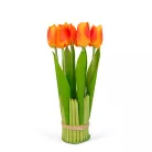 Műnövény dekoráció - tulipán - narancssárga - 26 x 6,5 cm