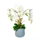 Műnövény dekoráció - orchidea - fehér - 83 cm