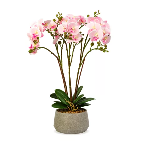 Műnövény dekoráció - orchidea - rózsaszín - 58 cm