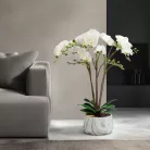 Műnövény dekoráció - orchidea - fehér - 58 cm