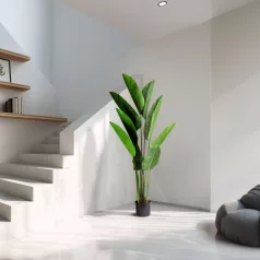 Műnövény dekoráció - banánlevél fa - zöld - 1,6 m