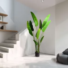 Műnövény dekoráció - banánlevél fa - zöld - 1,9 m