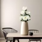 Műnövény dekoráció - krizantém - fehér - 12 x 58 cm