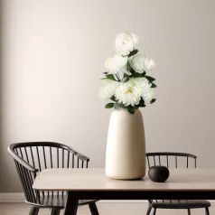 Műnövény dekoráció - krizantém - fehér - 12 x 58 cm