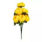 Műnövény dekoráció - krizantém - sárga - 12 x 58 cm