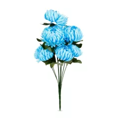Műnövény dekoráció - krizantém - kék - 12 x 58 cm