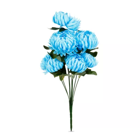 Műnövény dekoráció - krizantém - kék - 12 x 58 cm