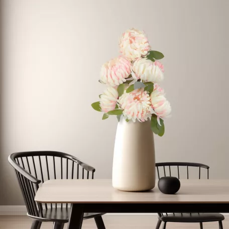 Műnövény dekoráció - krizantém - rózsaszín - 12 x 58 cm