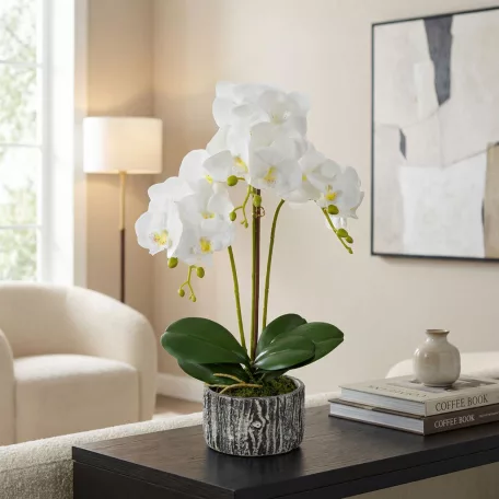 Műnövény dekoráció - orchidea - 2 féle - 53 cm