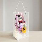 Műnövény dekoráció - napraforgó, macival - 14 x 10,5 x 26 cm