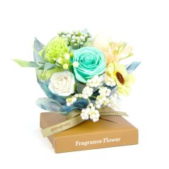 Műnövény dekoráció - illatos rózsa - 11 x 11 x 14 cm