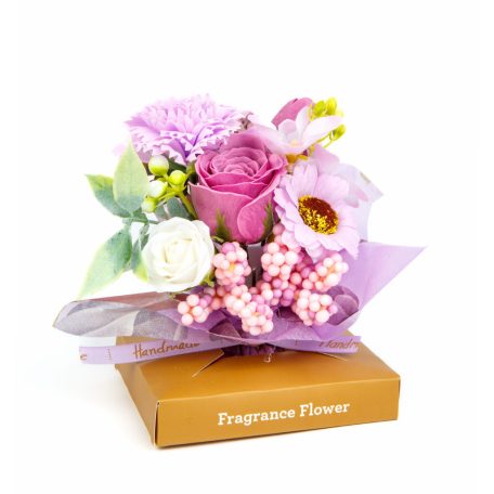 Műnövény dekoráció - illatos rózsa - 11 x 11 x 14 cm