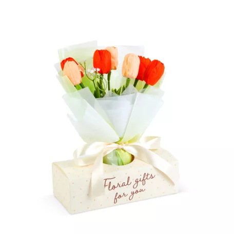 Műnövény dekoráció - tulipán - 24,5 x 11,5 x 40 cm