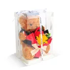 Műnövény dekoráció - maci, virággal - 28 x 17 x 17 cm