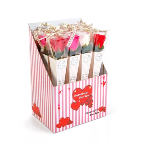 Műnövény dekoráció - rózsa - 3 szín - 5 x 5 x 30 cm