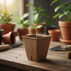   Palántanevelő cserép - 6 x 6 cm - négyzet, papír - 12 db / csomag