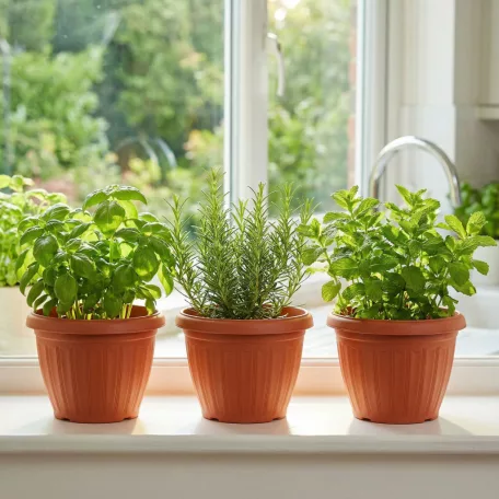 Műanyag virágcserép - terrakotta - 20 cm