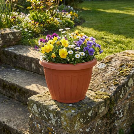 Műanyag virágcserép - terrakotta - 20 cm