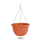 Műanyag függesztett cserép lánccal -  terrakotta - 30 x 18 cm
