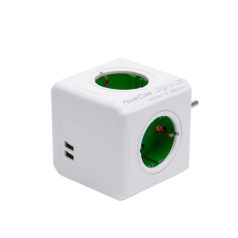   PowerCube Original USB 1202GN/DEOUPC, 4 földelt aljzat gyermekvédelemmel, 2 USB aljzat, max. 3680 W, USB max. 2,1 A