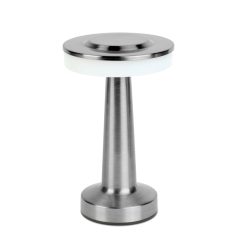   Asztali lámpa - ezüst színű - állítható színhőm, fényerő - akkumulátoros - USB