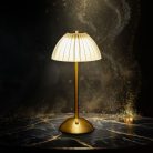 Asztali lámpa - arany színű - állítható színhőm, fényerő - akkumulátoros - USB