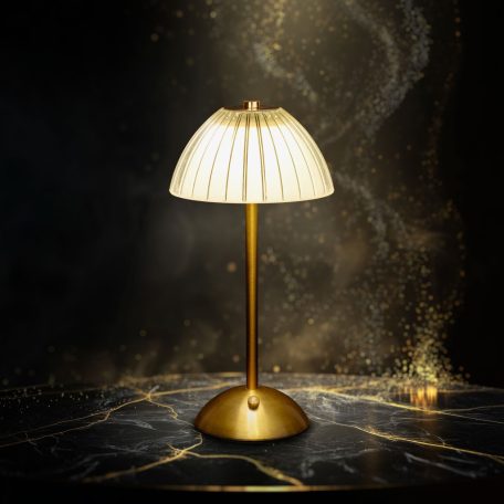 Asztali lámpa - arany színű - állítható színhőm, fényerő - akkumulátoros - USB