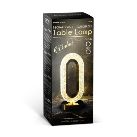 Asztali lámpa - arany - állítható színhőmérséklet, fényerő - akkumulátoros - USB