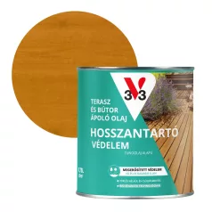   V33 Terasz és kerti bútor ápoló olaj 0,75l, Világos tölgy