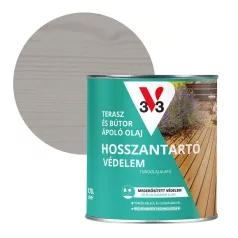   V33 Terasz és kerti bútor ápoló olaj 0,75l, Szürke, félig áttetsző