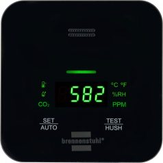   CO2 mérő C2M L 4050 / CO2 közlekedési lámpa a levegő minőségének figyelésére (kijelzővel és hangjelzéssel, integrált akkumulátorral, akár 12 óra üzemidő)