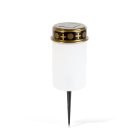 Leszúrható szolár mécses - pislákoló melegfehér LED - 7,3 x 20,5 cm - piros / fehér