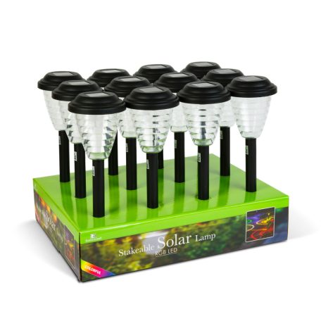 Leszúrható szolár lámpa - RGB LED - 9 x 36 cm - színváltós