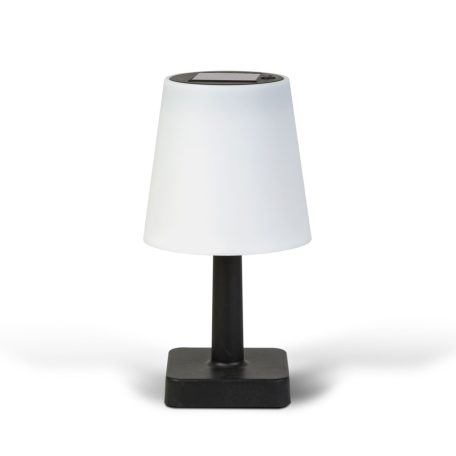 Szolár asztali lámpa - fehér - melegfehér LED - műanyag - 23 x 12 cm