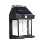 Szolár mozgásérzékelős fali lámpa - 1 filament LED - fekete - 12 x 6 x 17 cm
