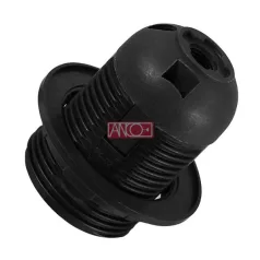 Foglalat 1 gyűrűvel E27, fekete