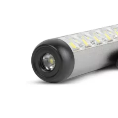   LED-es zseblámpa - munkalámpa móddal - 400 mAh akkumulátor - XPE + SMD LED - 500 lm - IP55 - ezüst