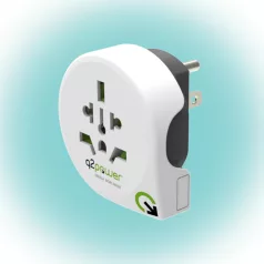   Q2POWER 1.100140 utazóadapter, World to USA, bemeneti feszültség: 100 - 250 V, 15 A, teljesítmény:100V-1500W/250V-3750W