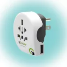 Q2POWER 1.100150 utazóadapter, World to USA USB, indulási ország: AUS/CHINA, IT, UK, CH, BRAZIL, USA, EURO, célország: USA, USB port