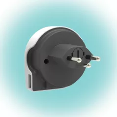   Q2POWER 1.100210 utazóadapter, World to Switzerland USB, indulási ország: AUS/CHINA, IT, UK, CH, BRAZIL, USA, EURO, célország: CH, USB port