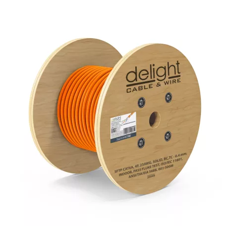 Vezeték SF/UTP fali Cat.6A (500m) BC - 4P 23AWG SOLID - Fluke pass