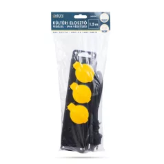   Kültéri elosztó fedéllel - 1,5 m - 3 x 230V - 3 x 1,5 mm2, gumi - IP44